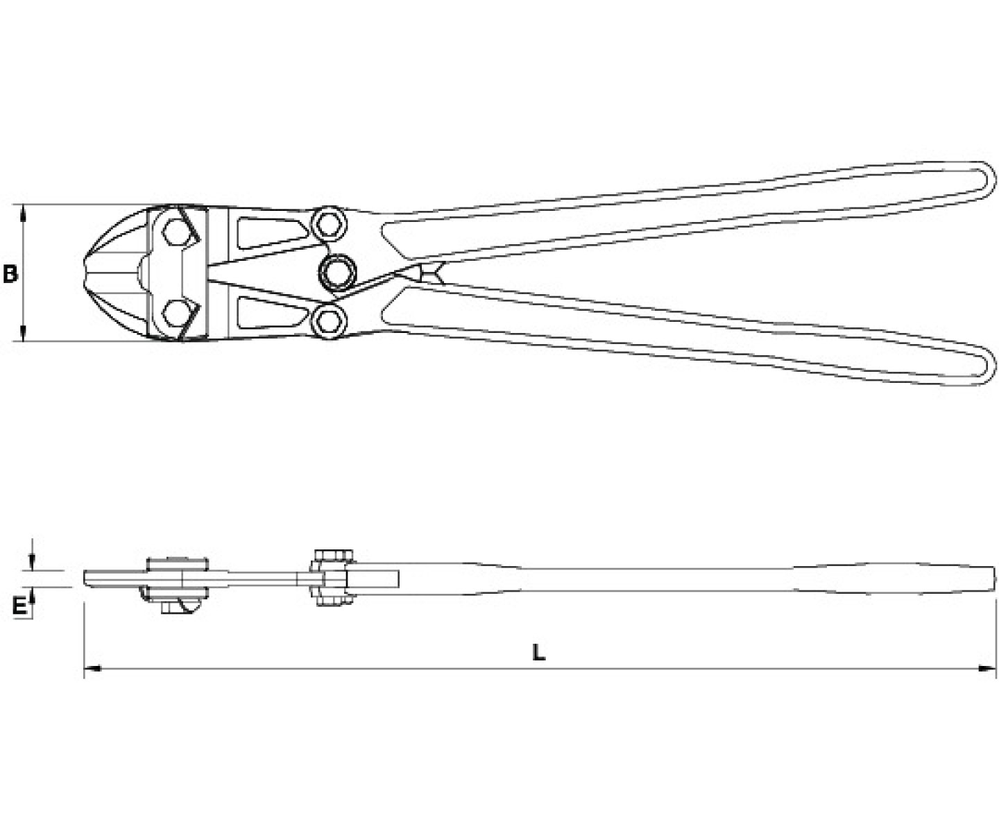 Coupe-boulons bras forgés coupe axiale 02