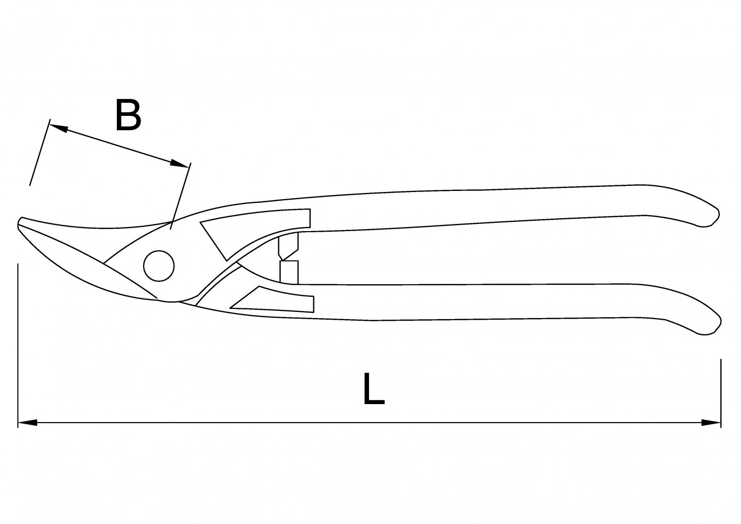 Cisaille passe-franc bichantourneuse droite 260 mm sur carte 02