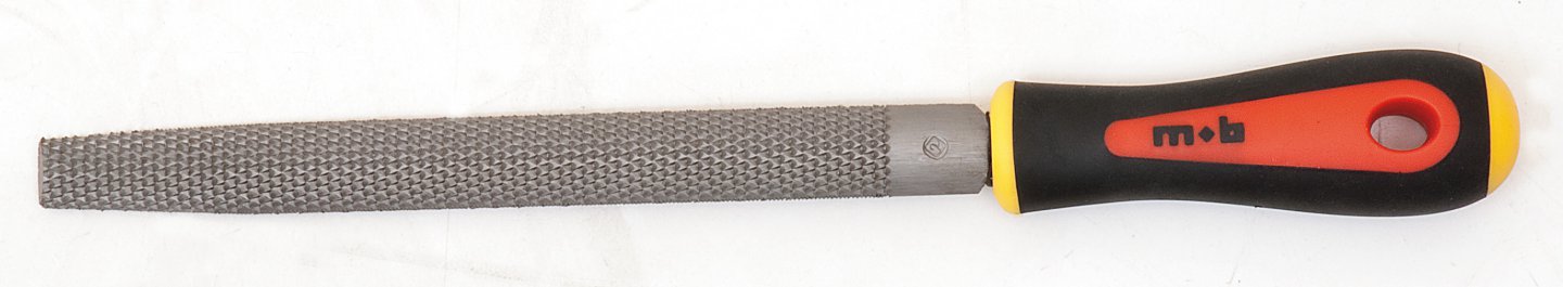 Rape à bois plate avec manche bi-matière - Moyenne piqûre - 250 mm