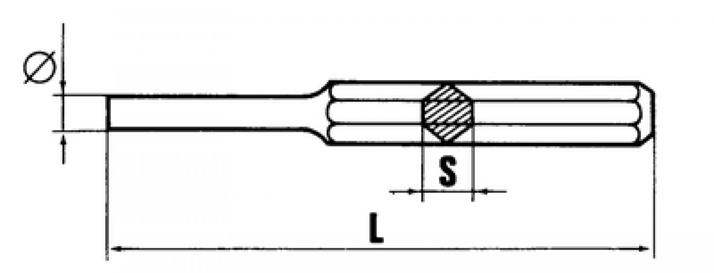 Chasse-goupilles de mécanicien hexa 02