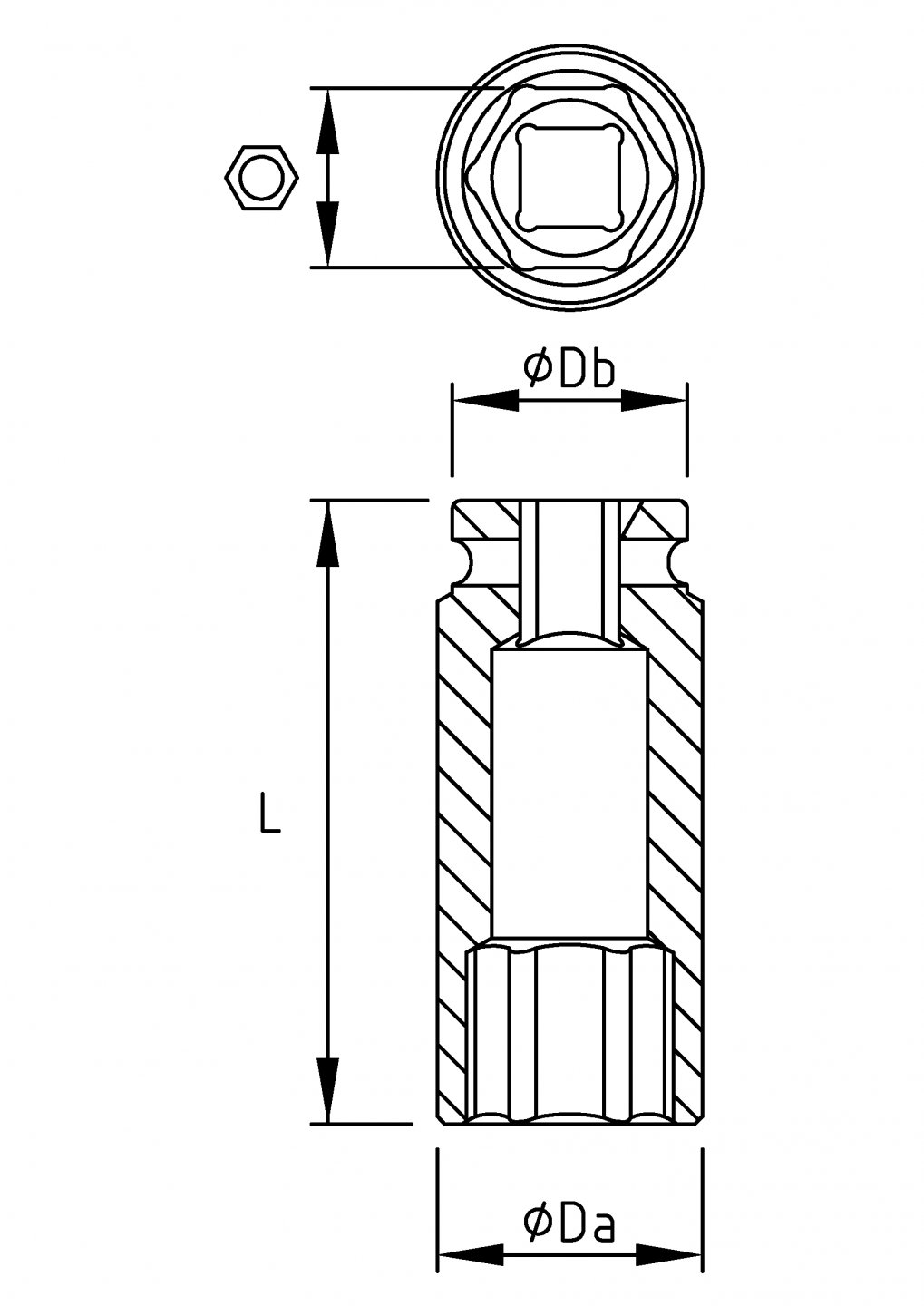 Douilles impact longues 3/4'' 02