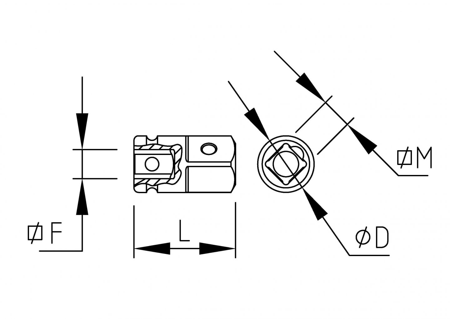 Adaptateur impact 1/2'' a 3/4'' 02