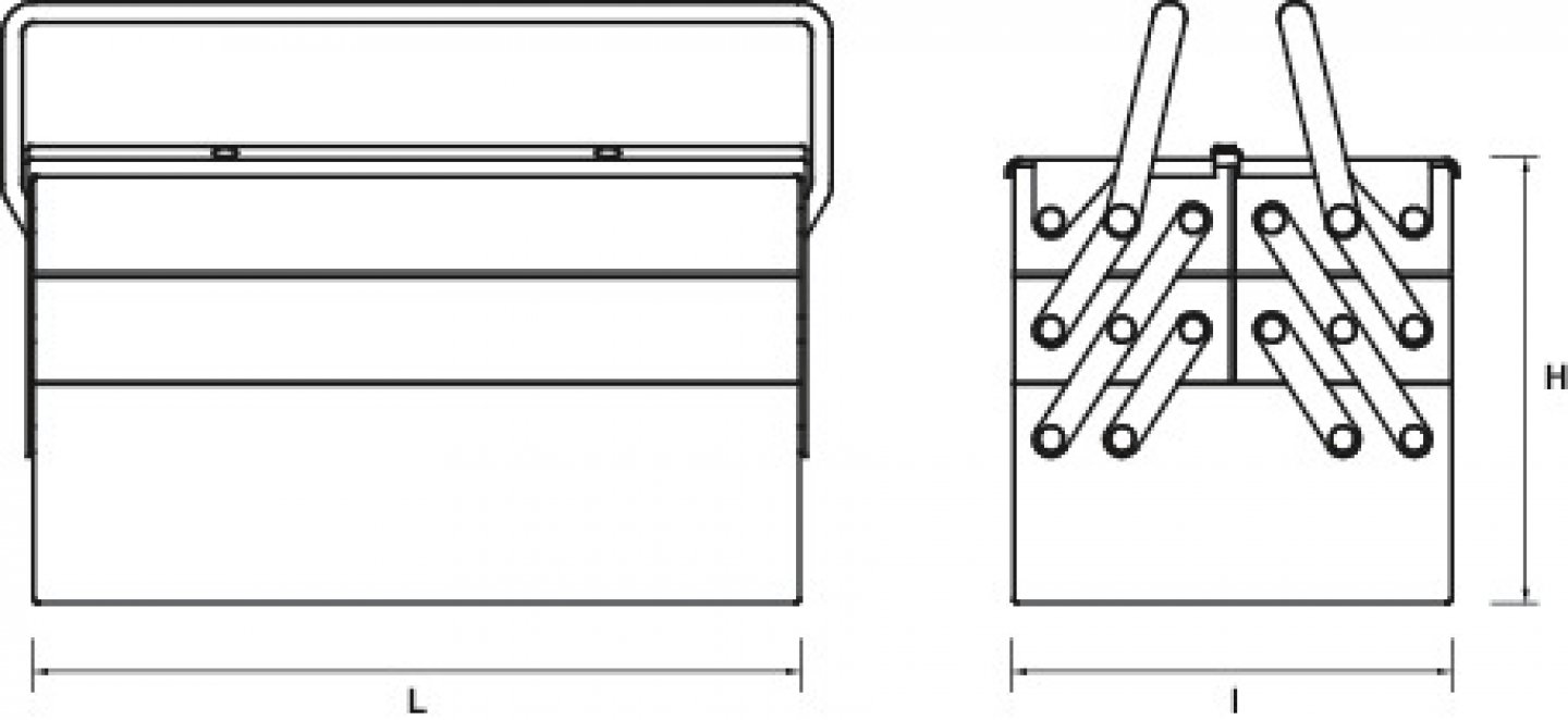 Boîte à outils 5 compartiments bicolore 02