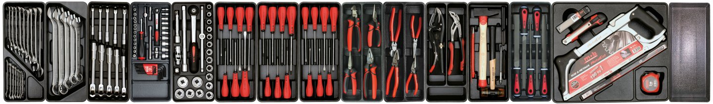 Servante proliner noire 6 tiroirs - 156 pièces 02