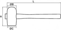 Maillet caoutchouc forme carreleur blanc 02