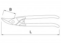 Cisaille passe-franc bichantourneuse droite 260 mm sur carte 02