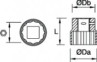 Douille 6 pans 3/4'' 02