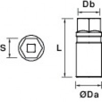 Douille à bougies 6 pans 1/2'' 02