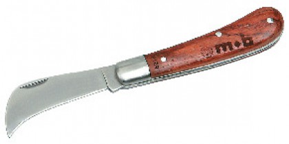 Couteau d'électricien 2 lames manche en bois E-ROBUR - 424005